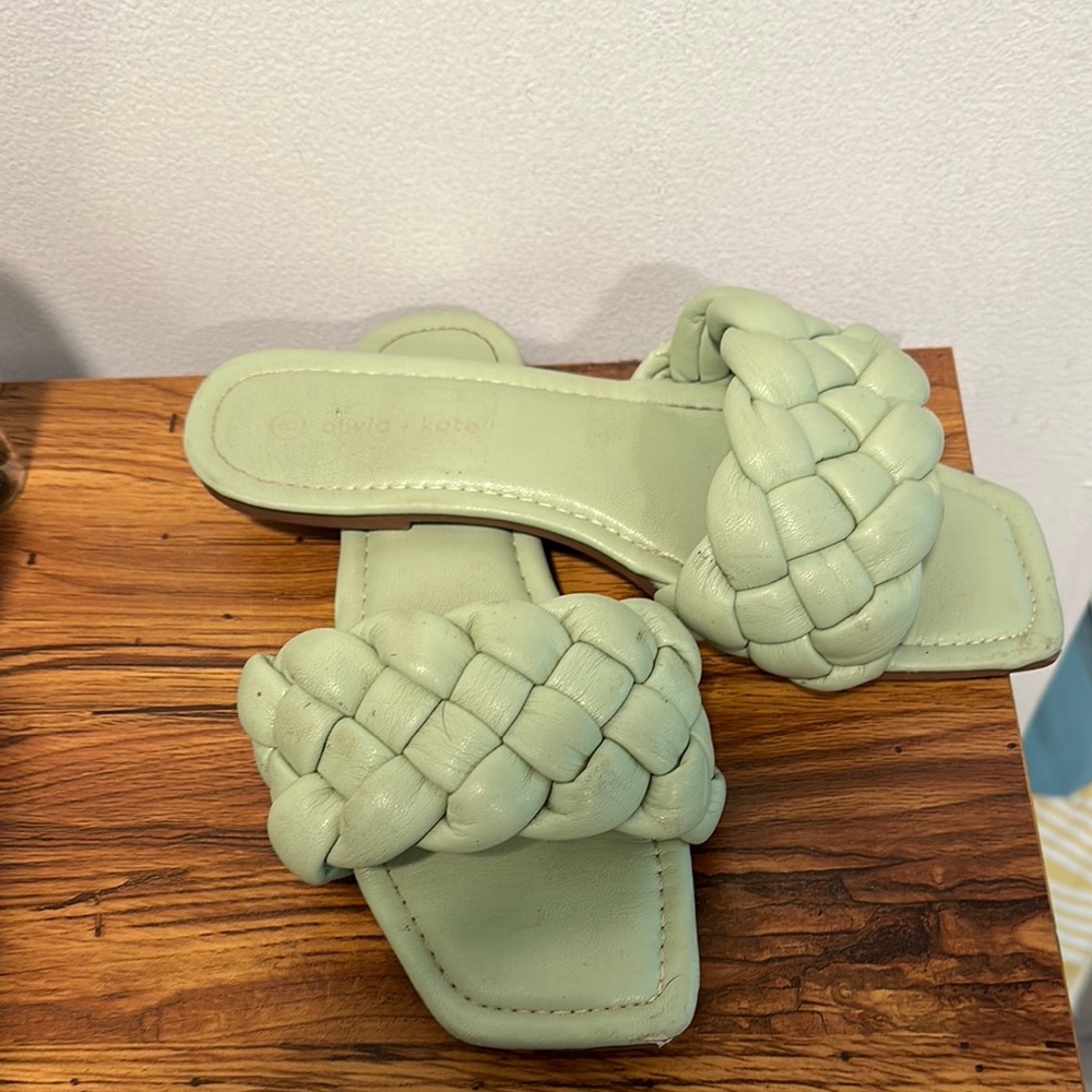 Women's Mint Green Braided Sandals